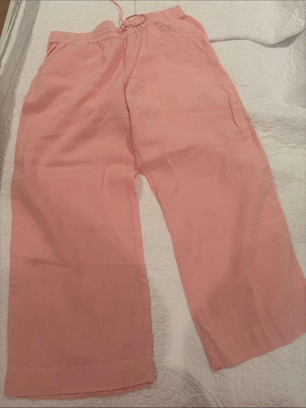 Light Pink Wide Leg Drawstring Pants
